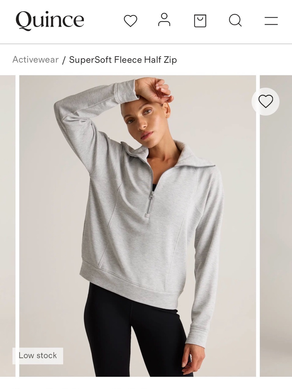 Quince Women's SuperSoft Fleece Half-Zip Pullover - Light Gray